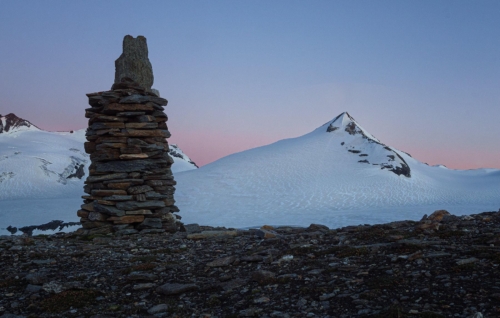 Ráno u chaty Oberwaldhütte 2 973 m